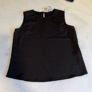 Calvin Klein Womens Sleeveless Black Blouse Size Small